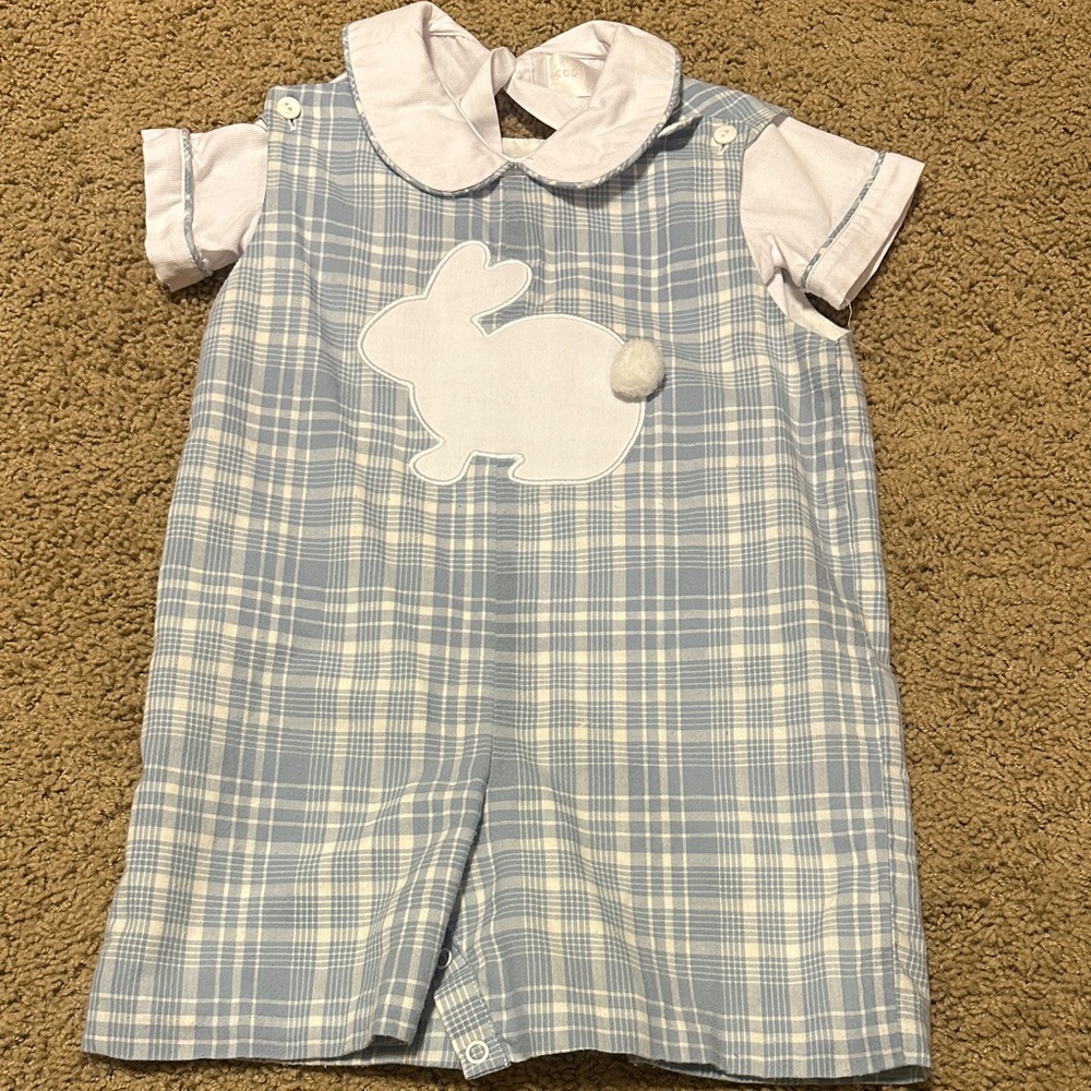 Blue Plaid Bunny Jon Jon